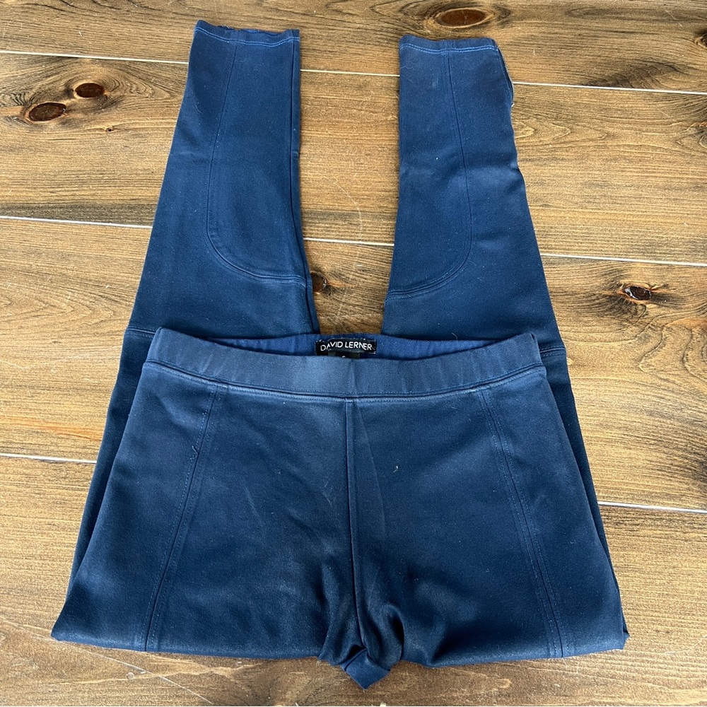 David Lerner Womens Moto Blue Leggings - Picture 2 of 5